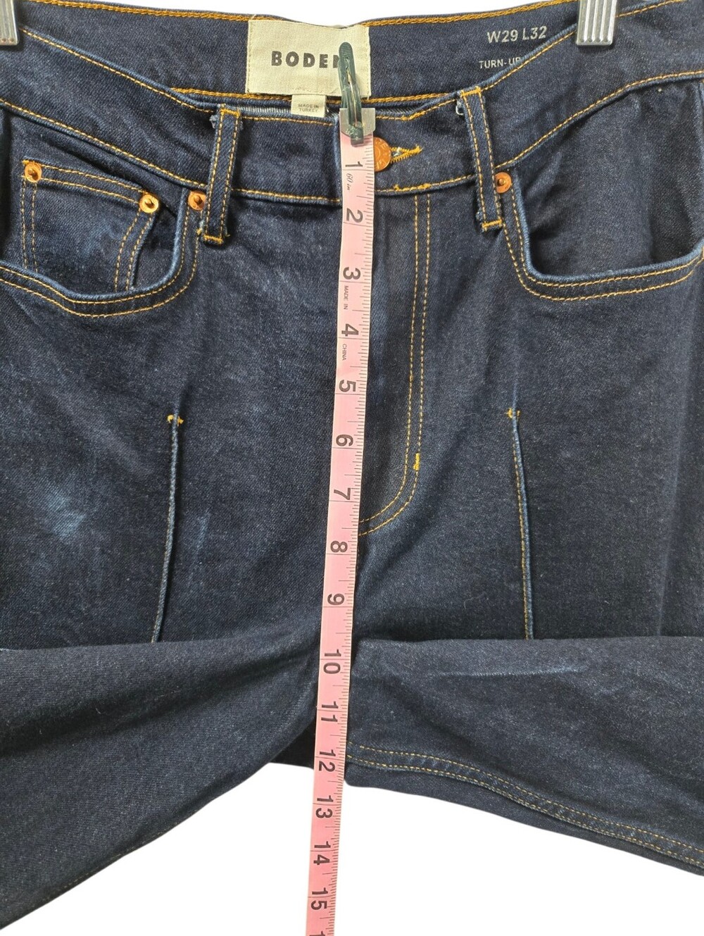 Boden Turn-Up Jeans High Rise Wide Leg Indigo Rinse Dark Wash - Picture 13 of 16
